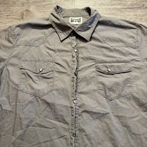 Vintage Converse Shirt Mens XL Gray Pearl Snap Western Pocket Cotton Y2K Casual